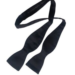 Vintage Trojan All Silk Black Bow Tie, Adjustable length